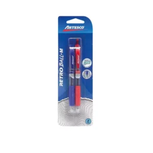 BOL?GRAFO RETRACTIL RETRO BALL (AZUL/ROJO)