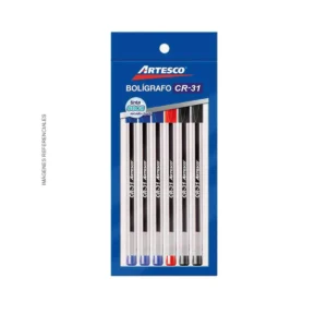 BOL?GRAFO T/SECA CR-31 (3AZULES+1ROJO+2NEGROS) - ARTESCO