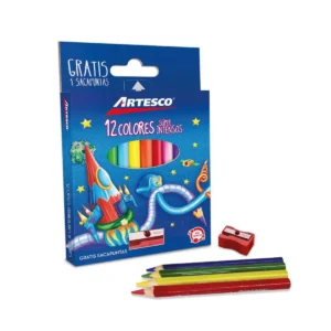 COLORES CORTOSX12 UNID. TRIANGULAR + TAJADOR - ARTESCO