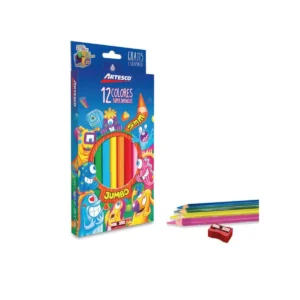 COLORES LARGOSX12 UNID. JUMBO TRIANGULAR + TAJADOR - ARTESCO