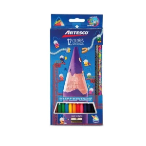 COLORES LARGOSX12 UNID. TRIANGULAR + LAPIZ GRAFITO 2B + TAJADOR