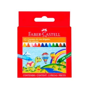 CRAYONES DE CERA DELGADOS CAJAX12 UNID. - FABER CASTELL
