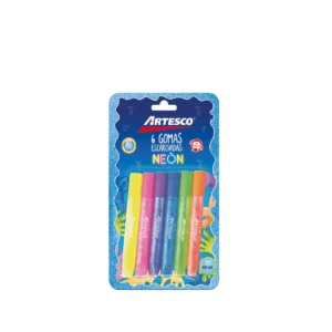 GOMA ESCARCHADA 10ML NEON BLISTERX6 UNID - ARTESCO
