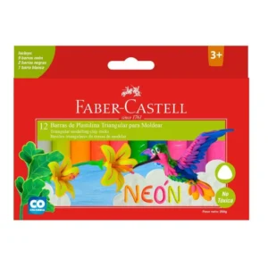 PLASTILINA JUMBO NEON CAJAX12 UNID. FABER CASTELL