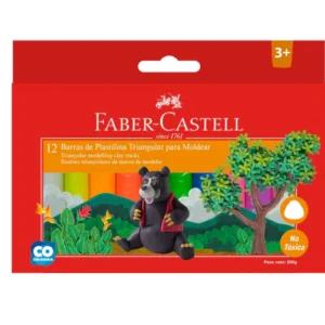 PLASTILINA JUMBO CAJAX12 UNID. PLJ-12 FABER CASTELL