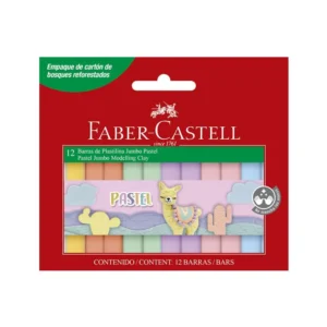PLASTILINA JUMBO PASTEL ESTUCHE X12 UNID. - FABER CASTELL