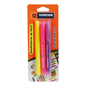 RESALTADOR PEN BRILLIAN 47 (AMARILLO-ROSADO-MORADO) BLISTERX3 UNID