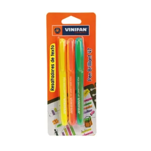RESALTADOR PEN BRILLIAN 47(AMARILLO-NARANJA-VERDE) BLISTERX3 UNID