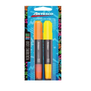 RESALTADOR LIQUIDO (AMARILLO-NARANJA-NEON) BLISTER X2 UNID.