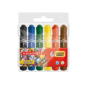 PLUMONES JUMBO KIDS ESTUCHEX 6 UNID. NAVARRETE