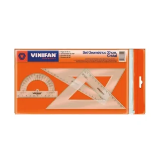 ESTUCHE GEOMETRICO 30CM CRISTAL - VINIFAN