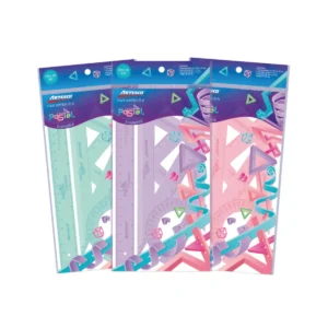 ESTUCHE GEOMETRICO PASTEL  20 CM