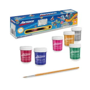 TEMPERA METALICA KIDS SETX6 + PINCEL - ARTESCO