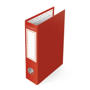 Archivador plastificado oficio l/ancho rojo resistente y práctico
