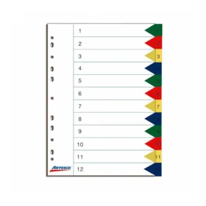 SEPARADORES INDEX PP X12 DIVISIONES NUMERICO