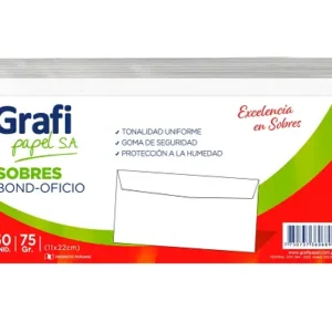 SOBRE BOND OF C/VENTANA 75GRS BLSX50 -GRAFIPAPEL
