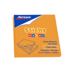 NOTAS ADHESIVAS NEON 654 "3X3" NARANJA- ARTESCO
