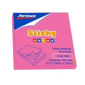 NOTAS ADHESIVAS NEON 654 "3X3" ROSADO -ARTESCO