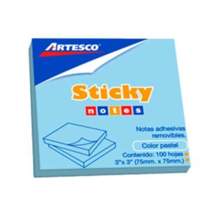NOTAS ADHESIVAS PASTEL 654 ""3X3"" AZUL - ARTESCO