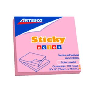 NOTAS ADHESIVAS PASTEL 654 ""3X3"" ROSADO - ARTESCO