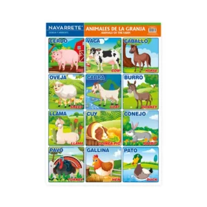 L?MINA MURAL 50 X 70 CM ANIMALES DE LA GRANJA KIDS