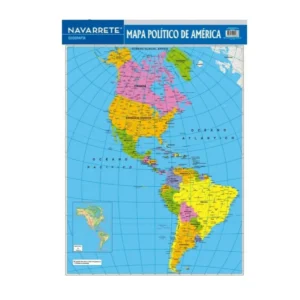 L?MINA MURAL 50 X 70 CM MAPA POL?TICO DE AM?RICA
