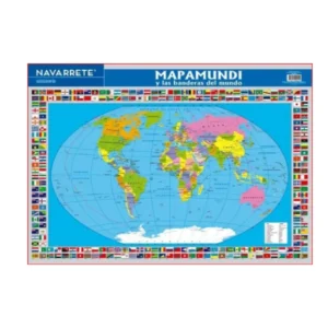 L?MINA MURAL 50 X 70 CM MAPA PLANISFERIO TERRESTRE