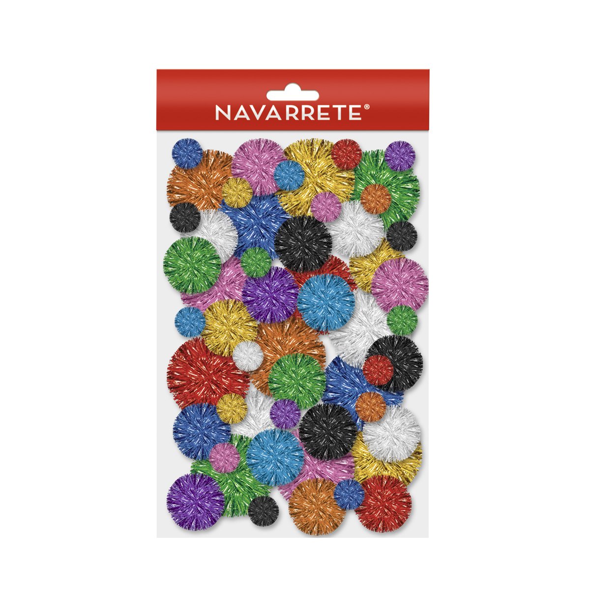 pom pom brillante tamaño surtido bolsa x95 para manualidades y decoración