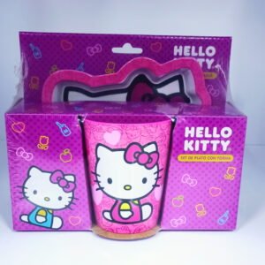 SET PLATO FORMA C/ VASO HELLO KITTY - 703800