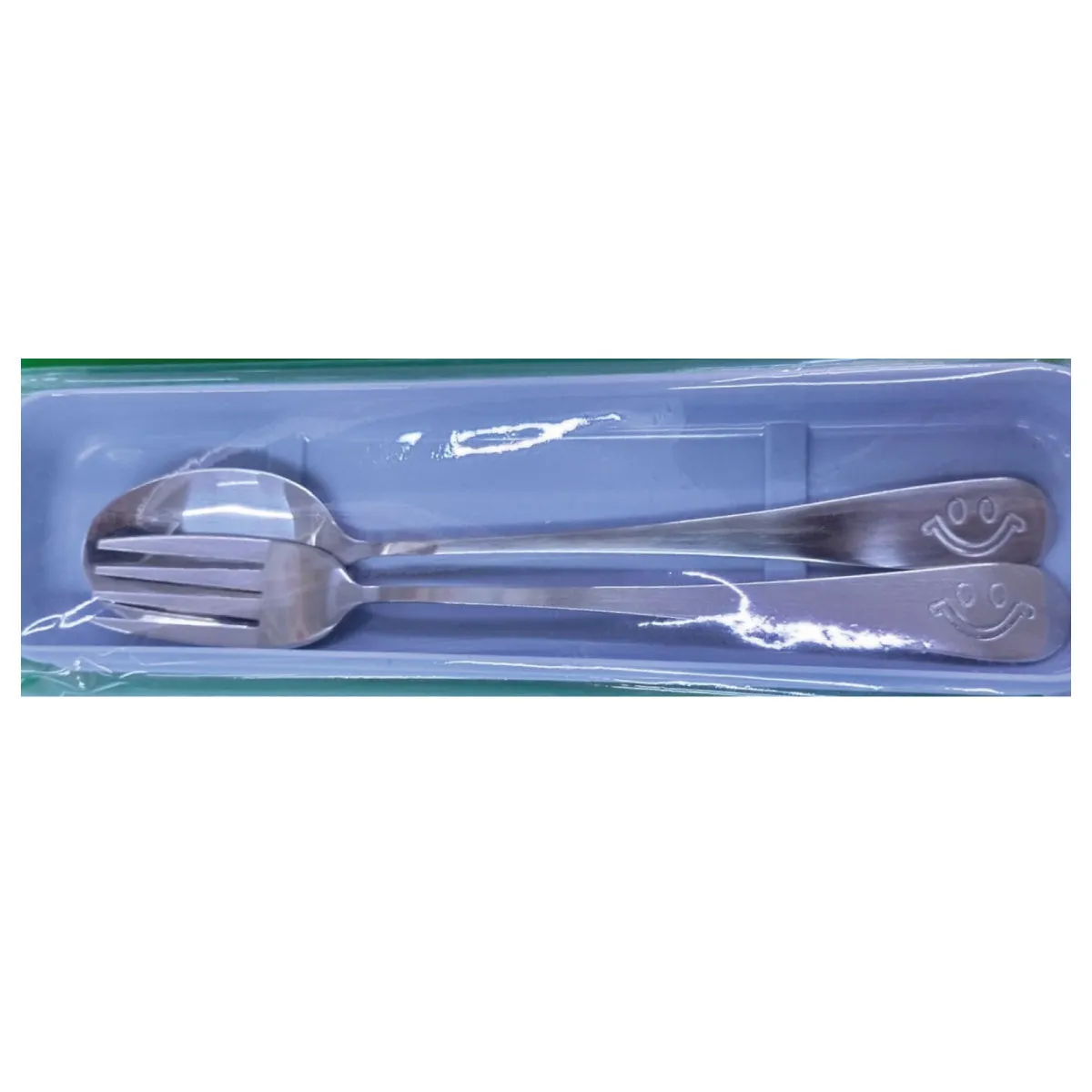 Set de cubiertos de acero inoxidable con acabado brillante