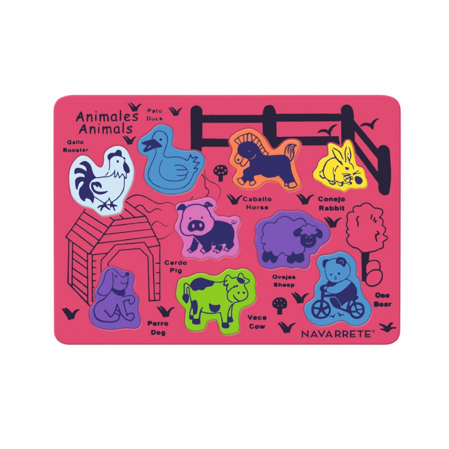 Animales de granja didácticos en goma EVA para niños