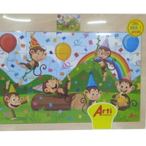 ROMPECABEZA DE MADERA ENCAJE 20 PZ MONKEY PARTY