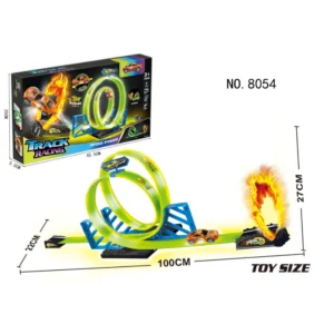 PISTA DE CARRO CON LANZADOR BRILLA EN LA OSCURIDAD+1 CARRO TRACK RACING