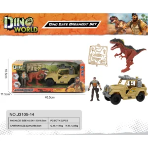 DINOSAURIO+1 MUNECO+CARRO DINO WORK 2 MODELOS