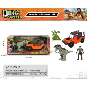 DINOSAURIO+1 MUNECO+CARRO DINO WORK