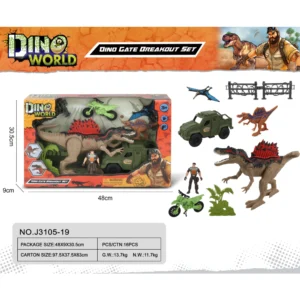 DINOSAURIO+1 MUNECO+SELVA DINO WORK