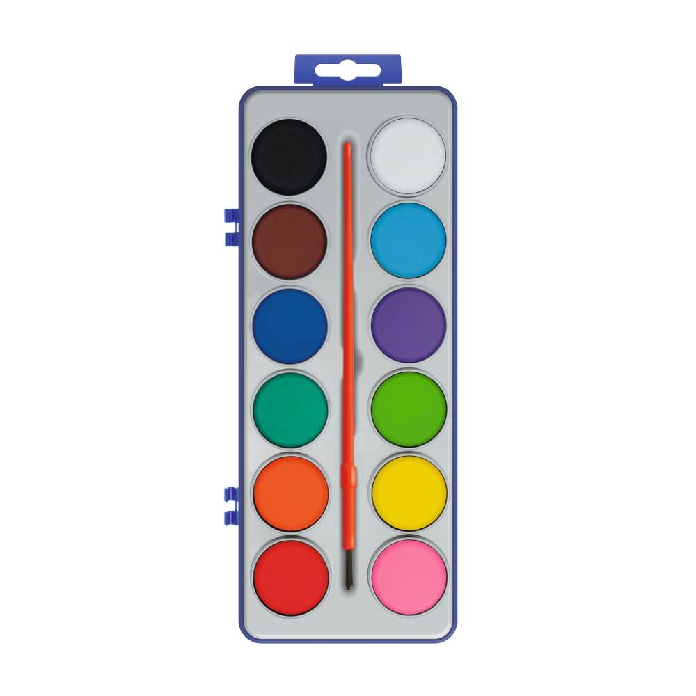 Estuche de acuarelas x12 colores con pincel incluido