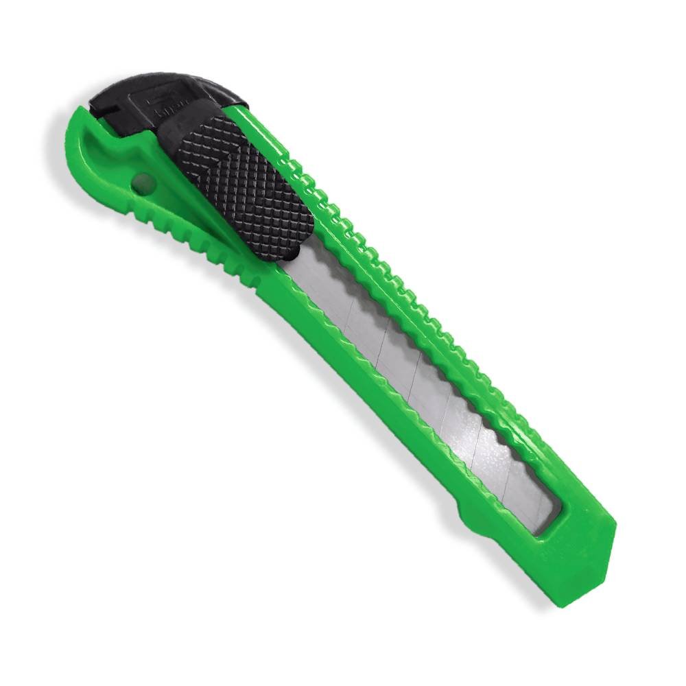 Blíster cuchilla 18 mm con hoja retráctil y cuerpo ergonómico
