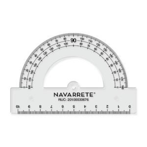 Transportador 180 grados cristal para dibujo técnico