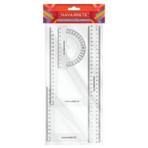 Estuche geométrico 4 piezas 30 cm para dibujo técnico y escolar