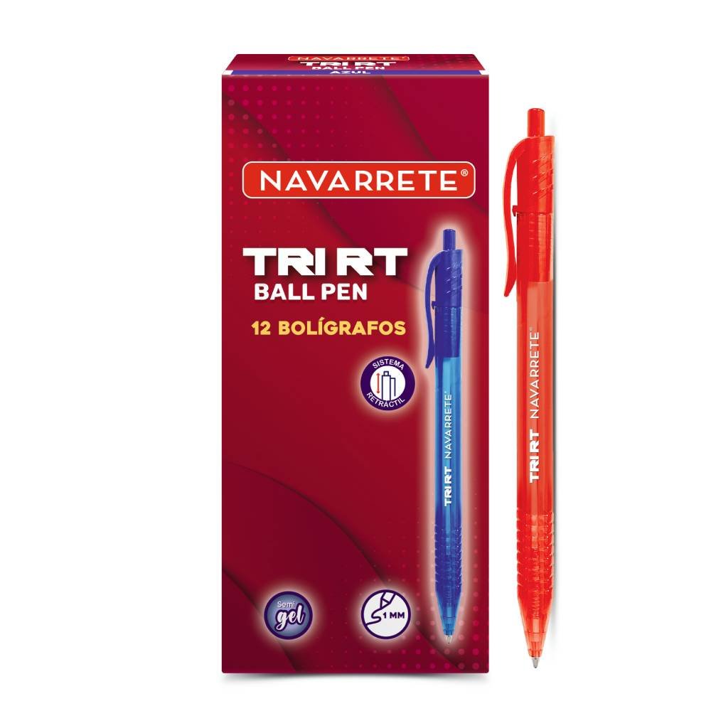 Bolígrafo TRI RT Ball Pen 1.0mm rojo en caja de 12 unidades