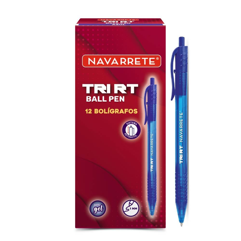 Bolígrafo TRI RT Ball Pen 1.0mm azul en caja de 12 unidades