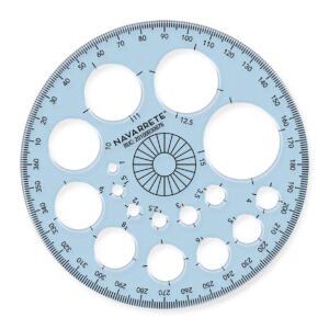 Regla circular para dibujo técnico con plantilla de círculos